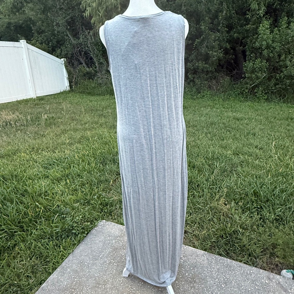 Vacation Travel Maxi Dress Women XL Gray Sleeveless Casual Lounge Dress - Picture 4 of 8